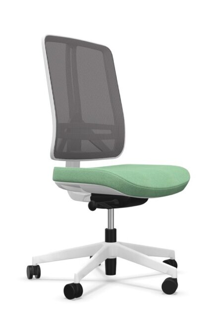 fauteuil de bureau pivotant blanc sans accoudoir pour espace professionnel
