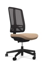 fauteuil de bureau pivotant noir sans accoudoir pour espace professionnel