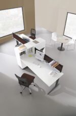 Bureaux plan en métal avec sièges confort Fournisseur de mobilier de bureau professionnel pour entreprise