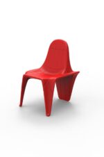 Chaise design pour terrasse et jardin rouge