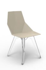 Chaise faz sans accoudoirs pied tige et cristal intérieur VONDOM beige