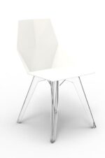 Chaise faz sans accoudoirs pied tige et cristal intérieur VONDOM blanc