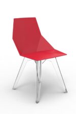 Chaise faz sans accoudoirs pied tige et cristal intérieur VONDOM rouge