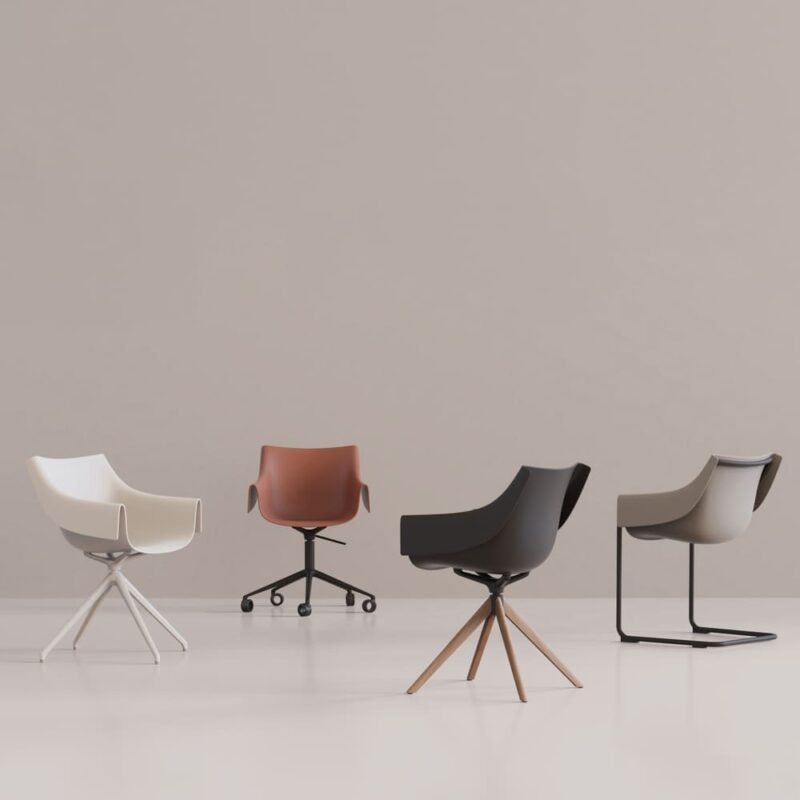 Ensemble de chaises manta fauteuil pivotant design pour intérieur VONDOM Design creation studio