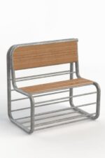 banc en bois extérieur bultan en métal