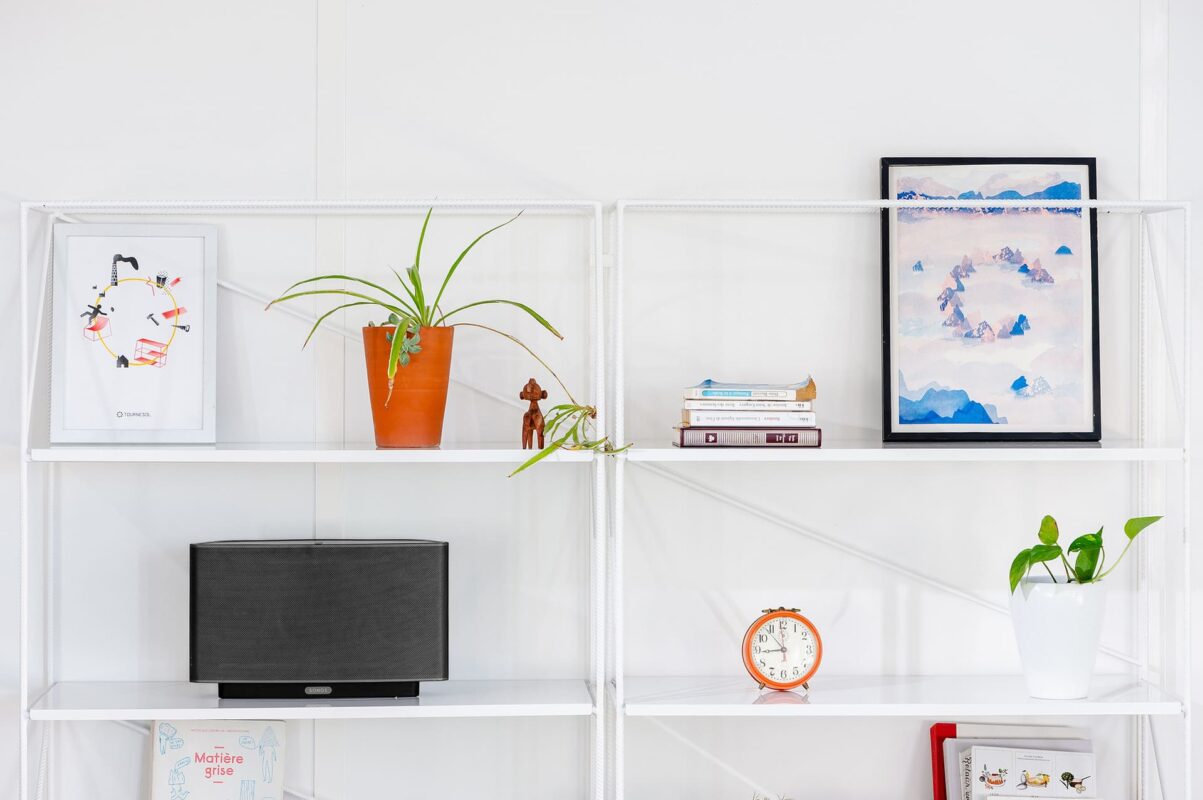 étagère maison tournesol mono blanc, mobilier et création