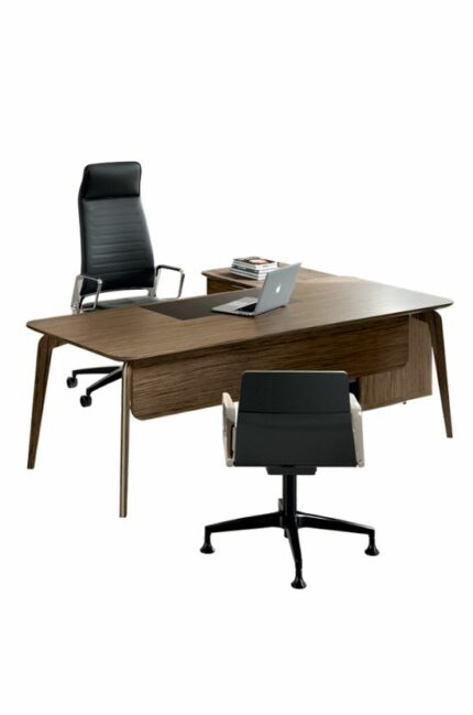 Bureau haut de gamme Blade X avec tiroir en bois alea, mobilier sur mesure