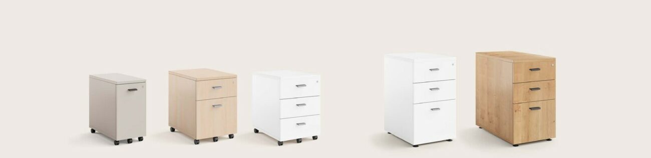 Caisson bois à roulettes ou fixes pour espace de travail optimisé mobilier de bureau ergonmique design creation studio