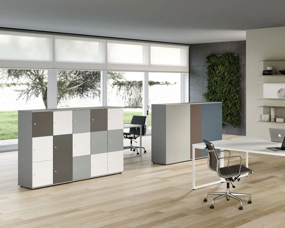 Lato : armoires modulaires pour un rangement efficace Des solutions flexibles en mélaminé pour bureaux, vestiaires et gymnases.