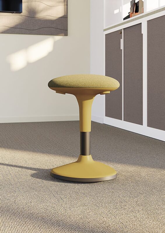 tabouret design T03 de Columbia en couleur moutarde