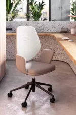 fauteuil de bureau vintage scandinave, fauteuil bureau roulette