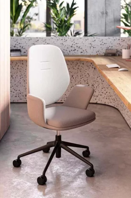 fauteuil de bureau vintage scandinave, fauteuil bureau roulette