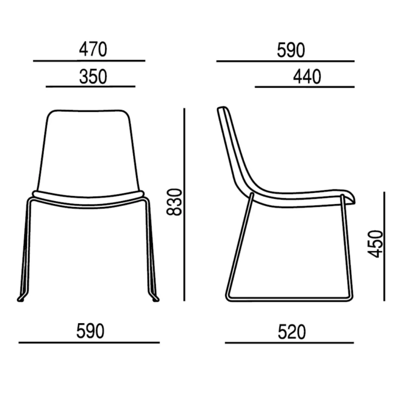 schéma chaise edge sur piètement luge