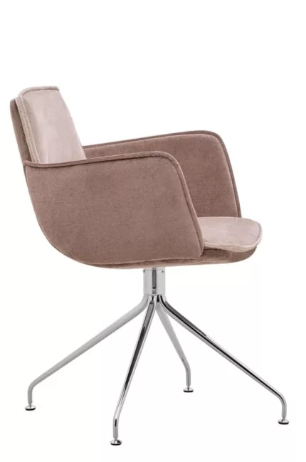 Dossier fauteuil d'accueil pivotante sur 4 pied fer pour espace de rencontre