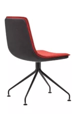 Dossier chaise d'accueil pivotante sur 4 pied fer pour espace de rencontre