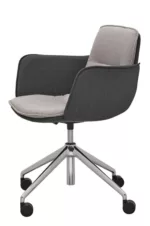 Fauteuil avec accoudoirs confortable sur piètement chromé à roulettes