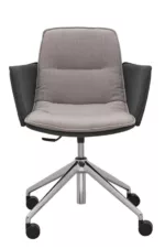 Fauteuil de réunion sur roulettes pied chromé