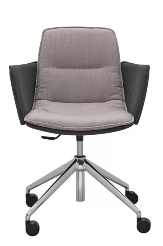Fauteuil de réunion sur roulettes pied chromé