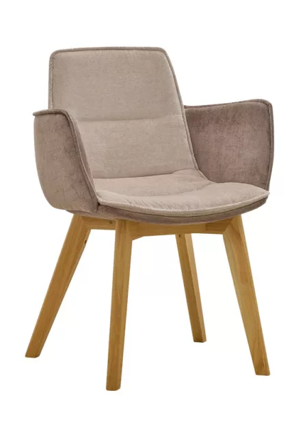 Fauteuil esprit scandinave pour visiteur EDGE pied chêne 4202.06