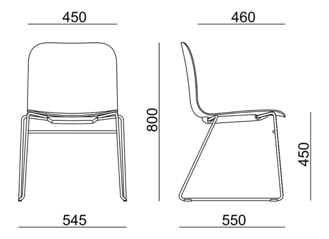 Siège de refectire polyvalent et empilable Lambda